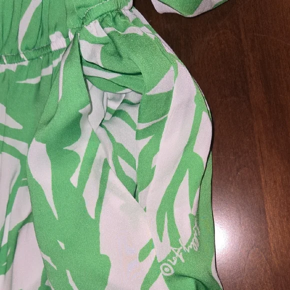 Lilly Pulitzer Vibrant Green and White Jumpsuit - Picture 4 of 7